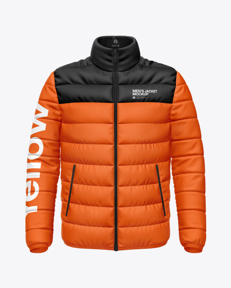 Matte Nylon Men's Down Jacket Mockup