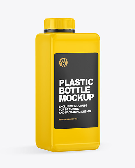 Plastic Rectangular Bottle Mockup