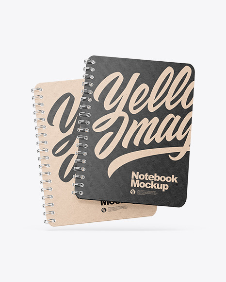 Two Kraft Spring Notebooks Mockup