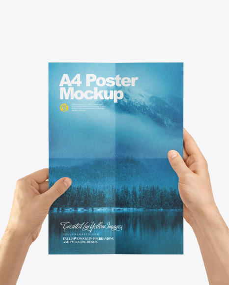 A4 Poster in a Hand Mockup