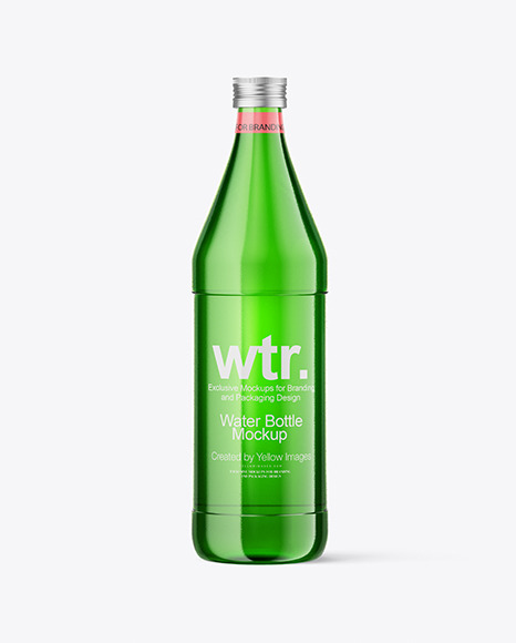 500ml Green Glass Water Bottle Mockup