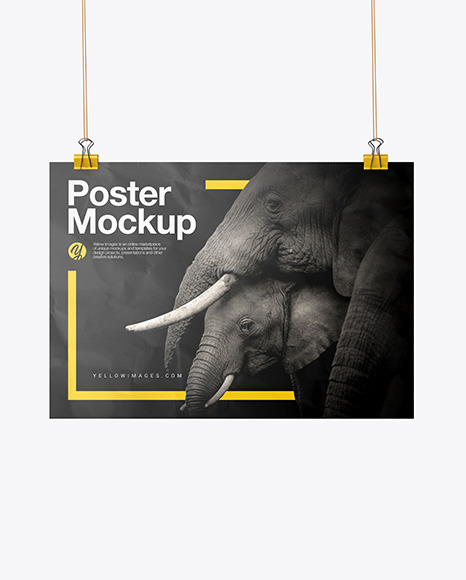 A3 Crampled Poster w/ Pins Mockup