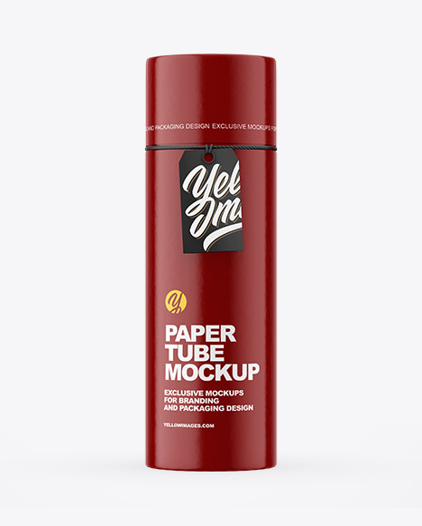 Glossy Paper Tube With Label Mockup