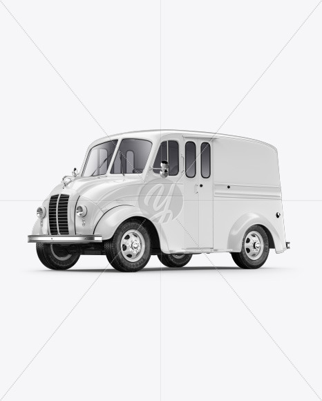 Delivery Truck Mockup - Half Side View (Front)