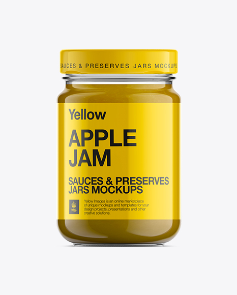 Glass Jar W/ Apple Jam Mockup