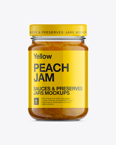 Glass Jar W/ Peach Jam Mock-Up