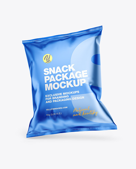 Matte Metallic Snack Package Mockup