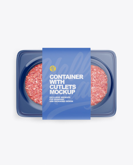 Container with Cutlets Mockup