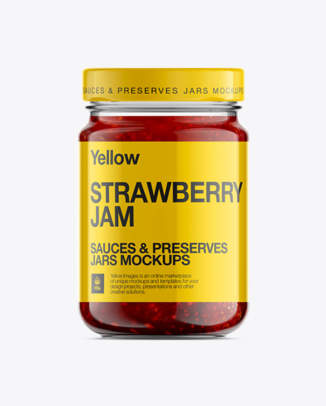 Mason Jar W/ Strawberry Jam Mockup