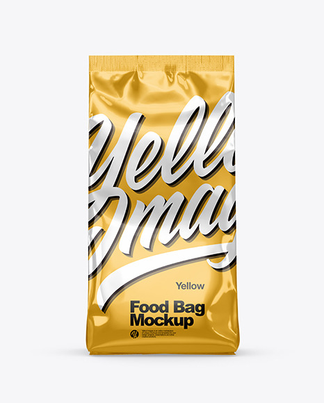 Glossy Metallic Food Bag Mockup