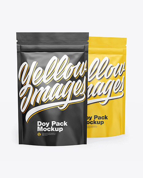 Two Glossy Stand-Up Pouches Mockup