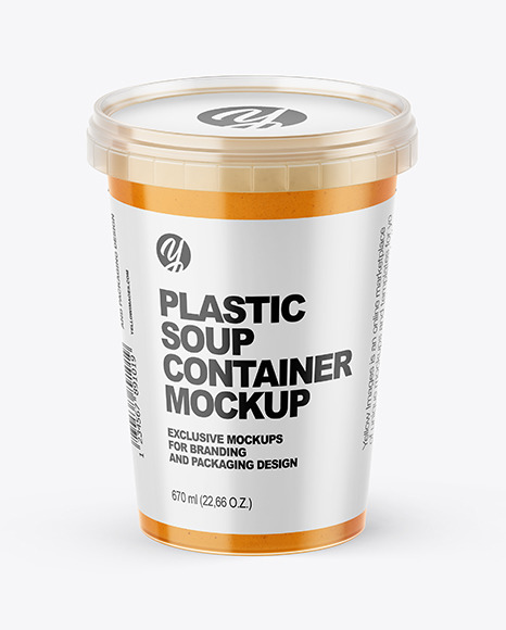 Plastic Soup Container Mockup