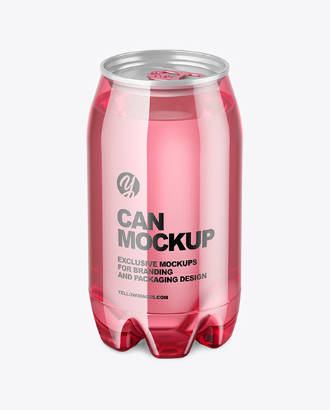 Clear PET Drink Can Mockup