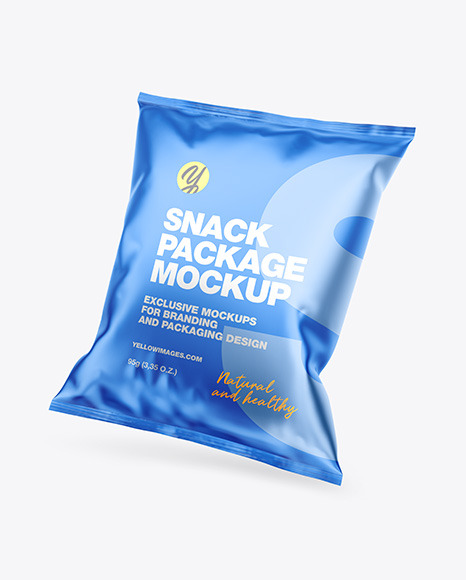 Matte Metallic Snack Package Mockup