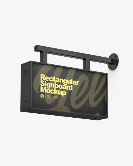 Plastic Rectangular Signboard Mockup