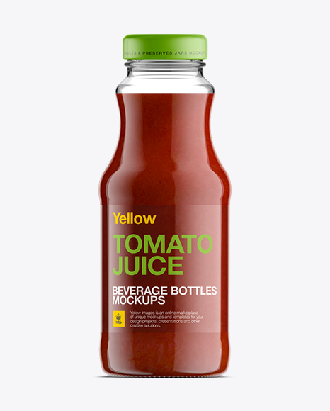 Glass Bottle W/ Tomato Juice Mockup