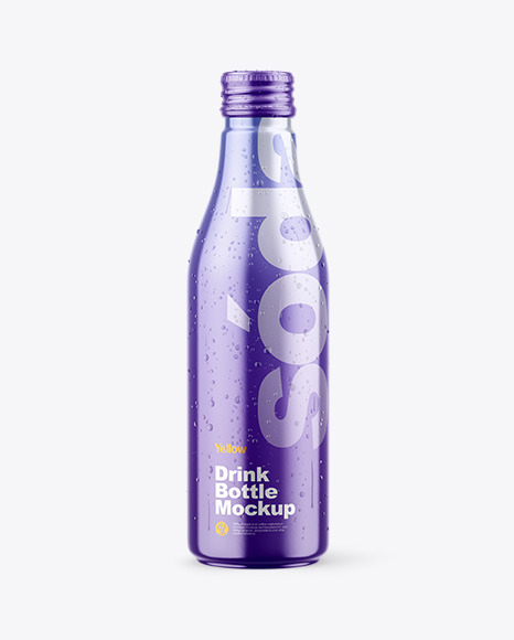 Metallic Drink Bottle w/ Drops Mockup