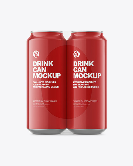 6 Pack Glossy Cans Mockup