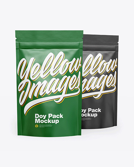 Two Textured Stand-Up Pouches Mockup