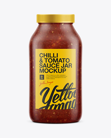 Jar W/ Chilli & Tomato Sauce Mock-Up
