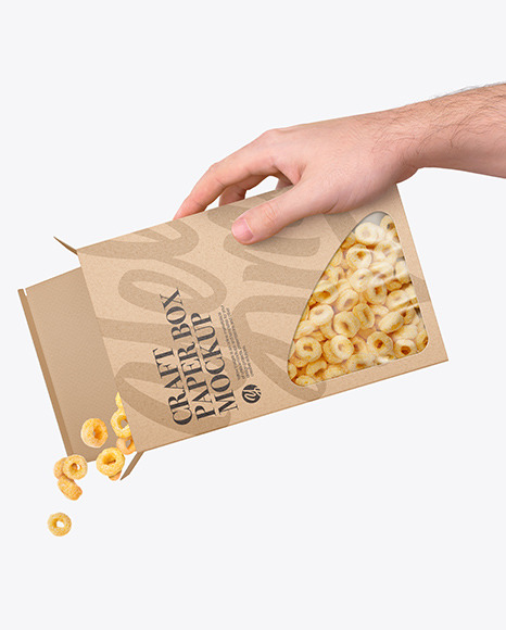Paper Box With Cereals Mockup