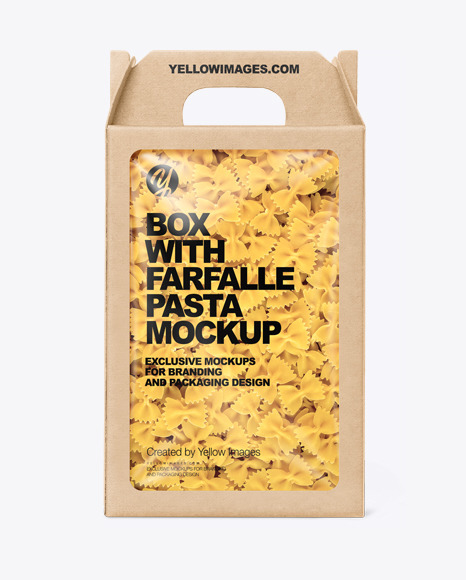 Kraft Box with Farfalle Pasta Mockup