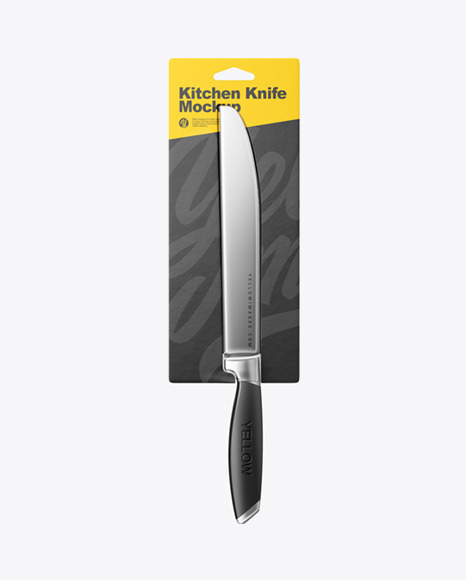Kitchen Knife with Blister Pack Mockup