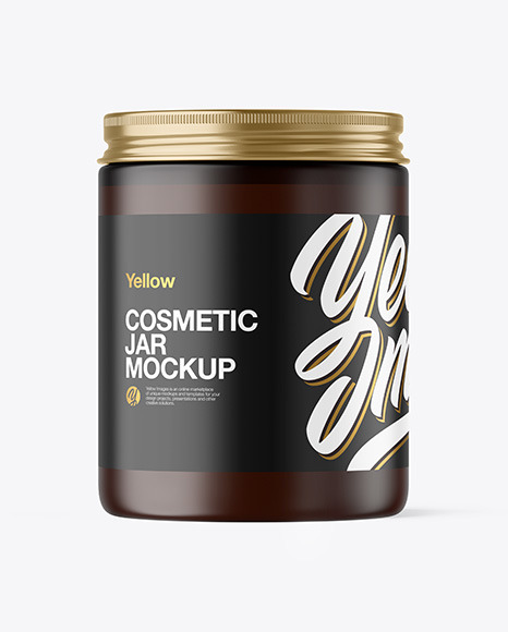 Frosted Amber Cosmetic Jar Mockup