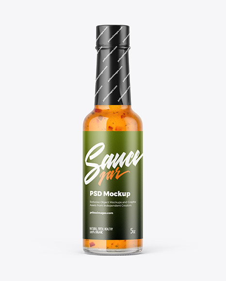 Bottle with Hot Sauce Mockup