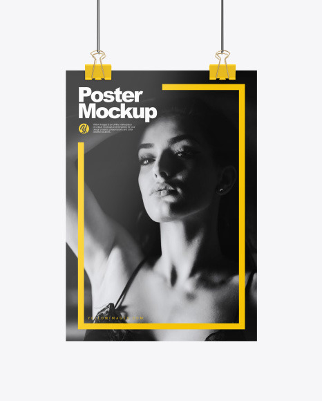 A4 Poster with Clips Mockup