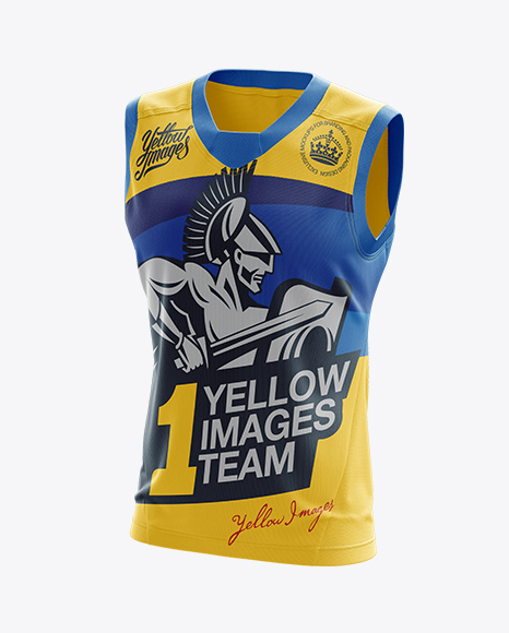 Aussie Rules Jersey Mockup - Front 3/4 View