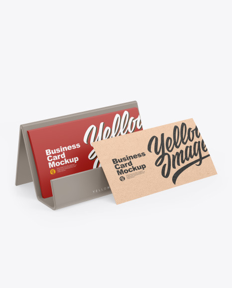 Business Cards w/ Matte Holder Mockup