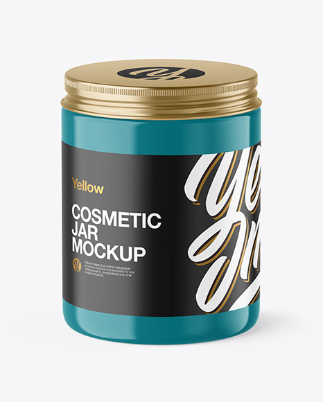 Glossy Cosmetic Jar Mockup