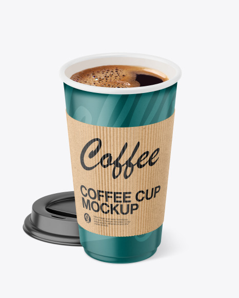 Coffee Cup With Kraft Holder Mockup