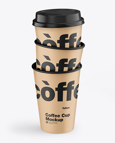 Kraft Coffee Cups Mockup