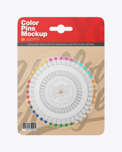 Kraft Package w/ Color Pins Mockup