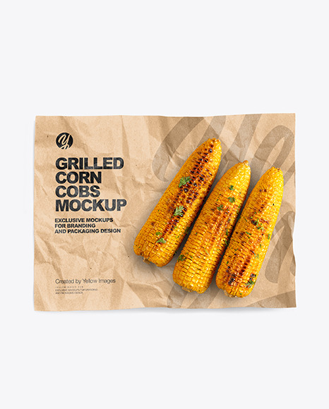 Wrapper With Grilled Corn Cobs Mockup