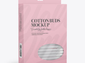 Box with Cotton Buds Mockup