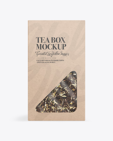Kraft Paper Box with Tea Mockup