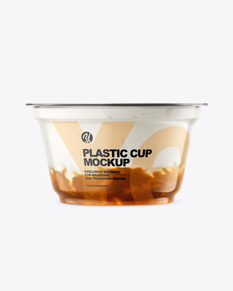 Plastic Cup w/ Yogurt and Apricot Jam