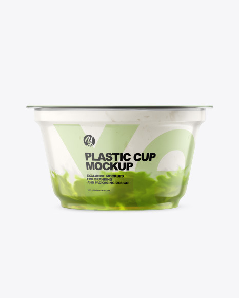 Plastic Cup w/ Yogurt and Kiwi Jam