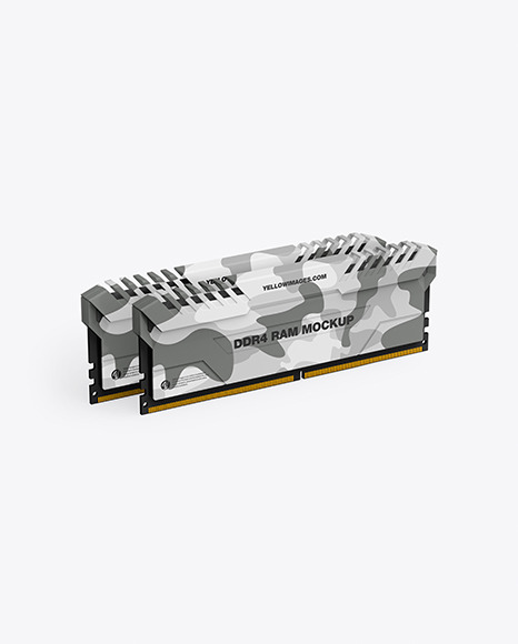 Two Modules of DDR4 RAM Mockup
