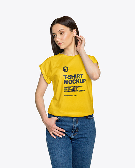 Woman in a T-Shirt Mockup