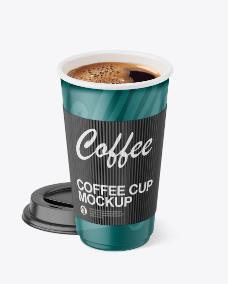 Paper Coffee Cup With Holder Mockup