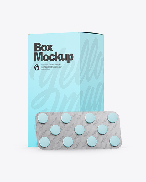 Paper Box W/ Blister Pack Mockup