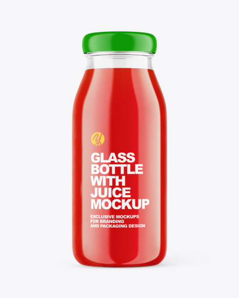 Glass Bottle with Tomato Juice Mockup