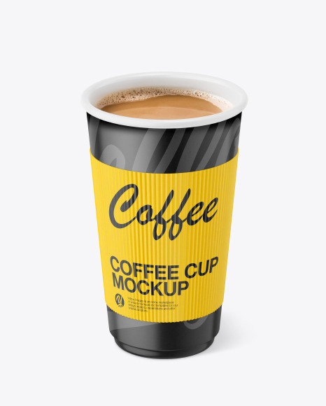 Paper Coffee Cup With Holder Mockup