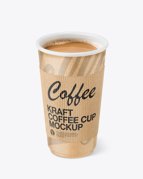 Kraft Paper Coffee Cup With Kraft Holder