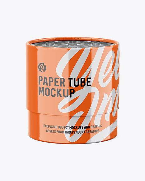 Glossy Paper Tube Mockup