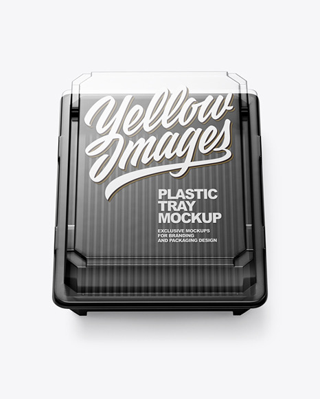 Clear Empty Transparent Tray Container Mockup